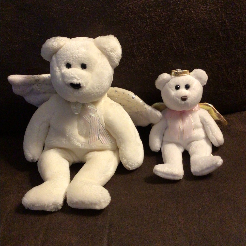 Set of two Collectible TY Beanie Baby Angel Bears